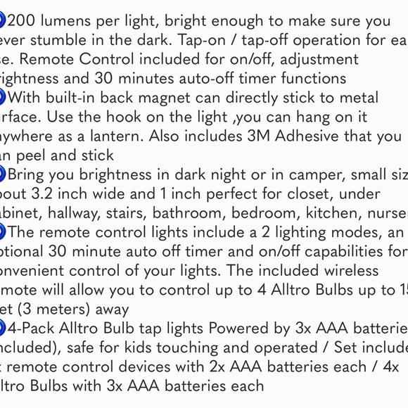 4Pack Bulb Portable Wireless COB LED Light Bulb,Battery Operated LED Night Light - Picture 8 of 8